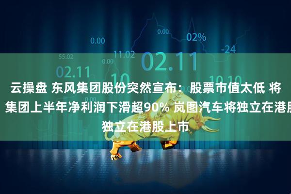 云操盘 东风集团股份突然宣布：股票市值太低 将退市！集团上半年净利润下滑超90% 岚图汽车将独立在港股上市