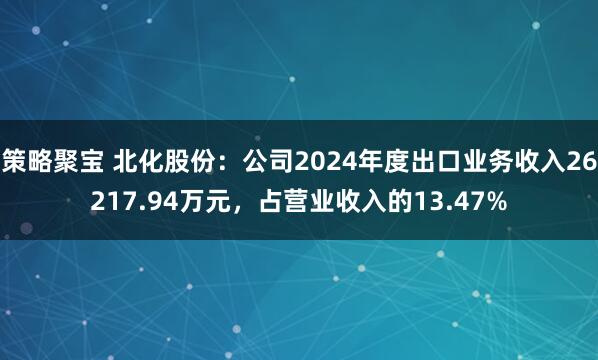策略聚宝 北化股份：公司2024年度出口业务收入26217.94万元，占营业收入的13.47%