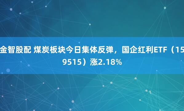 金智股配 煤炭板块今日集体反弹，国企红利ETF（159515）涨2.18%